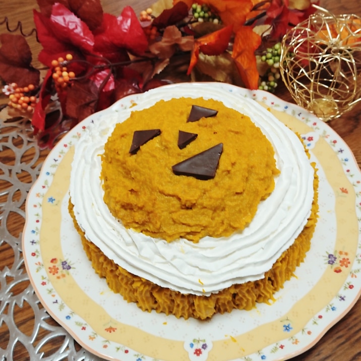 カボチャクリームのハロウィンケーキ♪